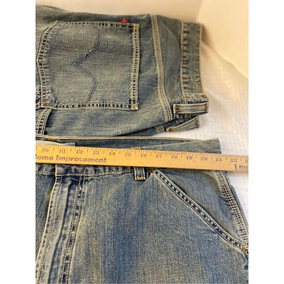 2 pairs Levi’s Cargo Carpenter shorts size 42 lot 100 cotton Vintage - Picture 4 of 5